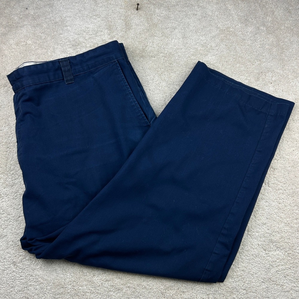 KEY Men's Work Pants 46 Navy Blue Relaxed Fit Chino Utility Big Tall